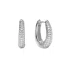 Nazzar Women's Silver Pave U Shape Dome Hoop Earrings In Silver