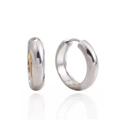 Nazzar Women's Silver Tube Hoop Earrings