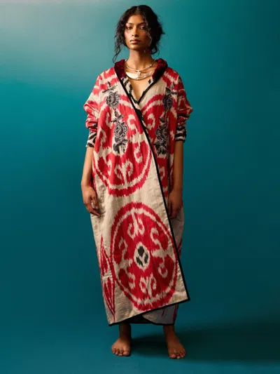 Nazzy Beglari Women's Hand-loomed Ikat Velvet And Silk Reversible Robe One Size In Multi