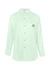 Nb Linen Shirt With Eye Green