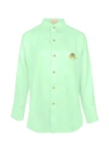 Nb Linen Shirt With Eye Green Apple