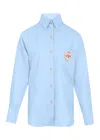 Nb Linen Shirt With Heart Eye Blue