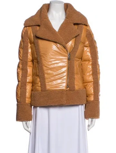 Pre-owned Nb Series By Nicole Benisti Nylon Biker Jacket In Brown
