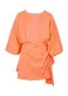 Nb Short Sleeve Dress Linen Orange
