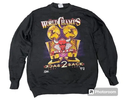 Pre-owned Nba 1991/1992 Back To Back Champion Chicago Bulls Sweatshirt In Black