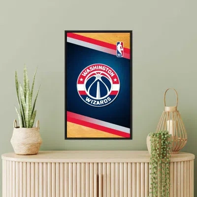 Nba Washington Wizards  Canvas Wall Art – Officially Licensed Basketball Team Print – Ready To Hang In Black,floater Frame