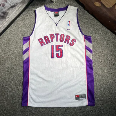 Pre-owned Nba X Nike Vintage Toronto Raptors Carter Nike Swingman Jersey In Purple Red White