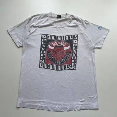 Pre-owned Nba X Vintage 1990s Chicago Bulls Nba Graphic T Shirt Mens Xl In White