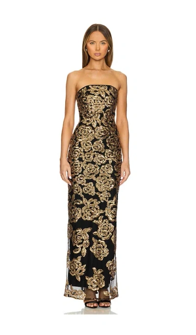 Nbd Alura Gown In Black & Gold