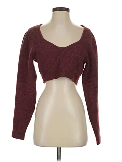 Pre-owned Nbd Cardigan Sweater In Burgundy