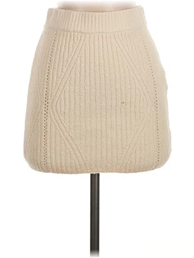 Pre-owned Nbd Casual Skirt In Ivory