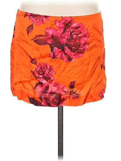 Pre-owned Nbd Casual Skirt In Orange