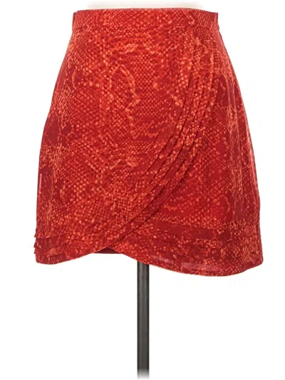 Pre-owned Nbd Casual Skirt In Red