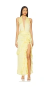 Nbd Celenia Maxi Dress In 淡黄色