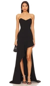 Nbd Desirae Asymmetrical Dress In Black