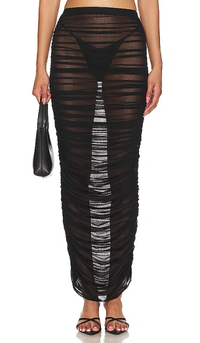 Nbd Isabella Sheer Maxi Skirt In 黑色