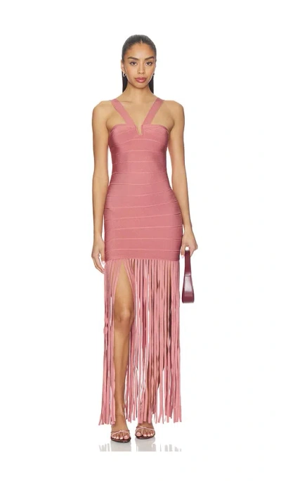 Nbd Jaeke Fringe Maxi Dress In Pink
