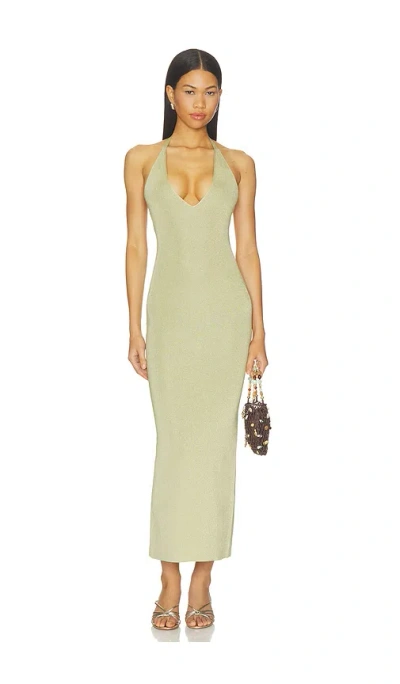 Nbd Jamy Deep V Maxi Dress In Green