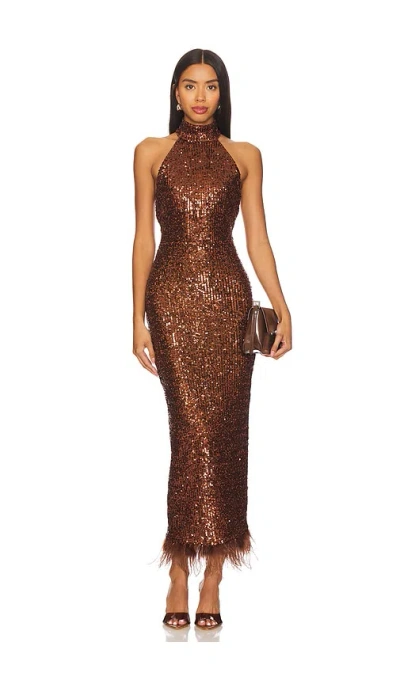 Nbd Janya Maxi Dress In 巧克力棕色