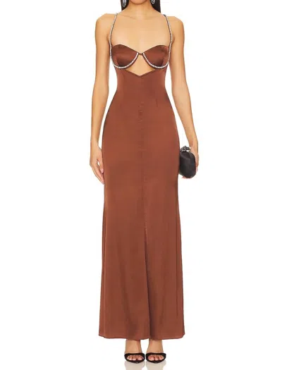 NBD KALENA GOWN MAXI DRESS IN CHOCOLATE