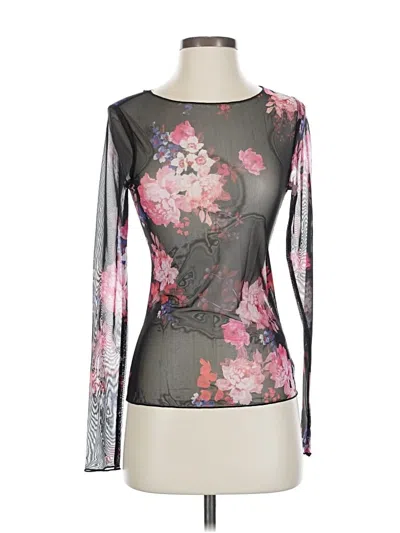 Pre-owned Nbd Long Sleeve Top Gray Boatneck Tops