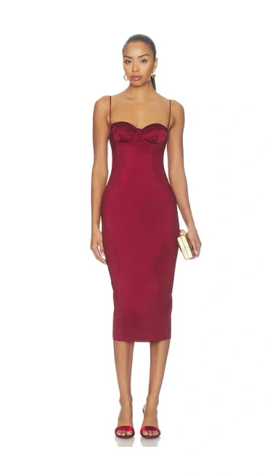 Nbd Mohini Midi Dress In Burgundy