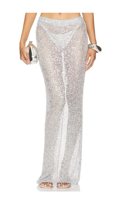 Nbd Shanti Maxi Skirt In 실버