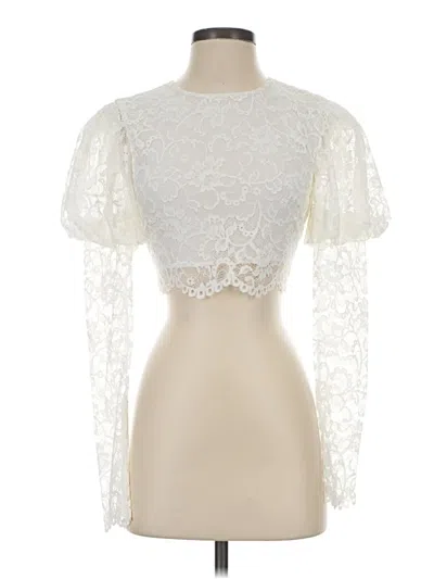 Pre-owned Nbd Short Sleeve Blouse In Ivory