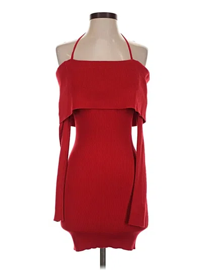 Pre-owned Nbd Sleeveless Top Red Strapless Neckline Tops