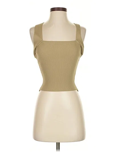 Pre-owned Nbd Sleeveless Top Tan Halter Neckline Tops In Brown