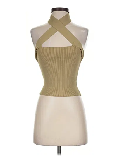Pre-owned Nbd Tank Top Tan Halter Neckline Tops