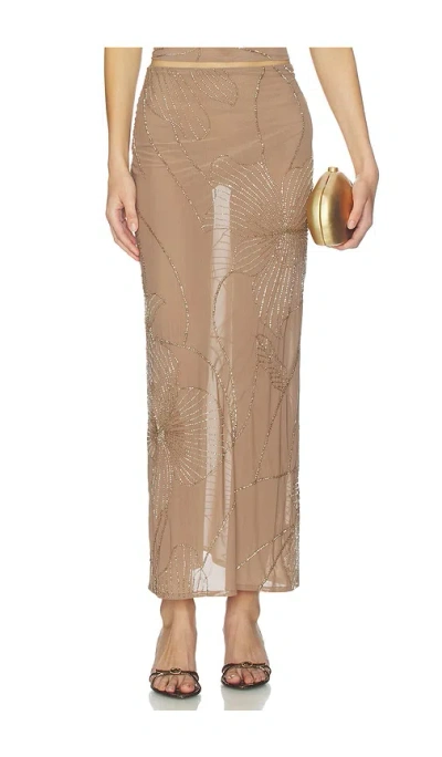 Nbd Tanuja Maxi Skirt In Brown