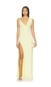 Nbd Tessa Draped Shoulder Maxi Dress In Yellow