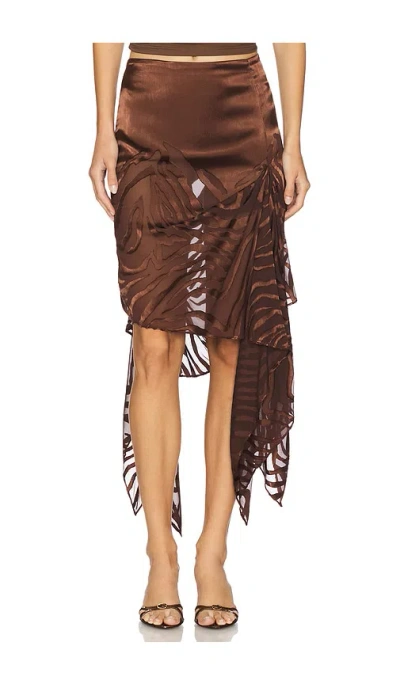 Nbd The Amren Midi Skirt In Brown