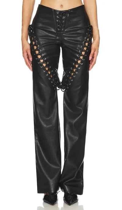 Nbd Trista Faux Leather Pant In 黑色