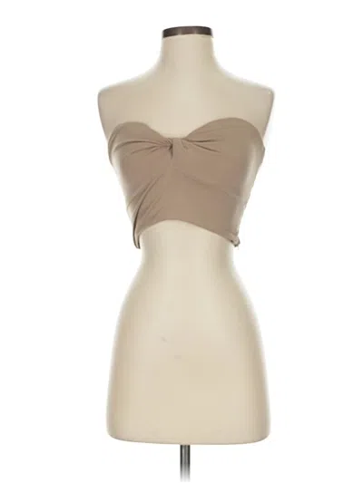Pre-owned Nbd Tube Top Tan Strapless Neckline Tops In Brown