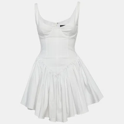 Nbd White Stretch Crepe Corset Mini Dress In Pattern