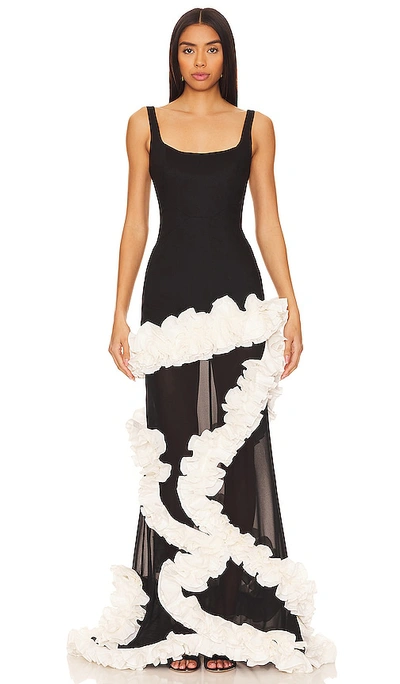Nbd Wisteria Gown In Black & White