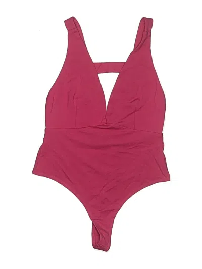 Pre-owned Nbd X The Naven Twins Bodysuit In Burgundy
