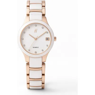 Ncmprbl Petite Link Butterscotch Quartz Movement Ceramic Bracelet Watch, 34mm