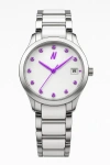 Ncmprbl Petite Link Purple Reign Ceramic Bracelet Watch, 34mm In Metallic