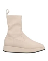 Ncub Woman Ankle Boots Beige Size 10 Textile Fibers