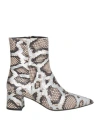 Ncub Woman Ankle Boots Beige Size 8 Leather In Beige