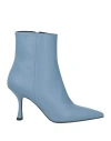 Ncub Woman Ankle Boots Light Blue Size 7 Textile Fibers In Blue