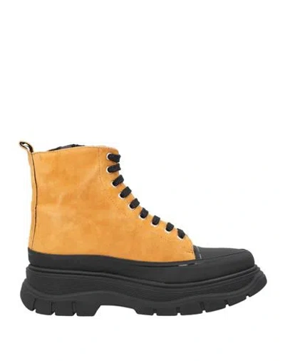 Ncub Woman Ankle Boots Marigold Size 8 Leather In Yellow