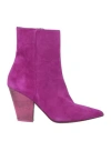Ncub Woman Ankle Boots Purple Size 7 Leather