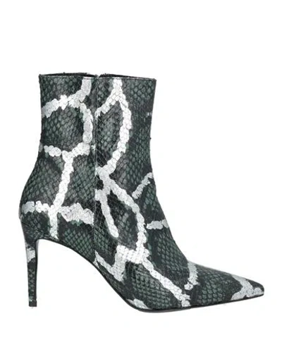 Ncub Woman Ankle Boots Sage Green Size 8 Leather In Multi