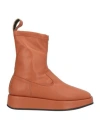 Ncub Woman Ankle Boots Tan Size 10 Textile Fibers In Brown