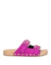 Ncub Woman Mules & Clogs Fuchsia Size 6 Leather In Pink