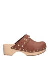 Ncub Woman Mules & Clogs Tan Size 6 Soft Leather In Brown